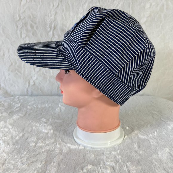 Vintage CSX Railroad Conductor Snapback Joe’s Hats Blue Striped Adjustable - Picture 3 of 8